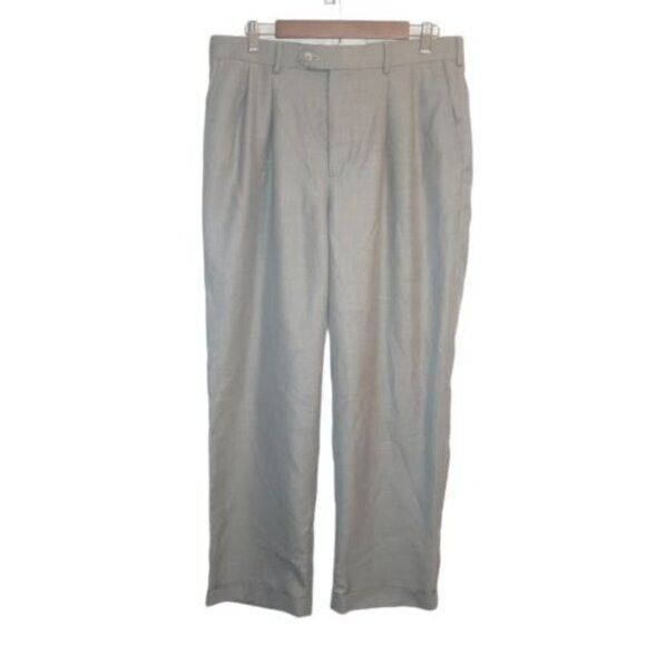 Perry Ellis Mens Size 34 Gray  Solid Dress Pants - Picture 1 of 9